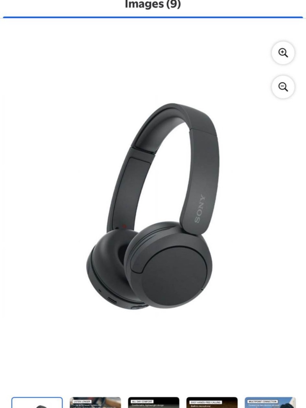 Sony Black On-Ear Headphones with Padded Earcups